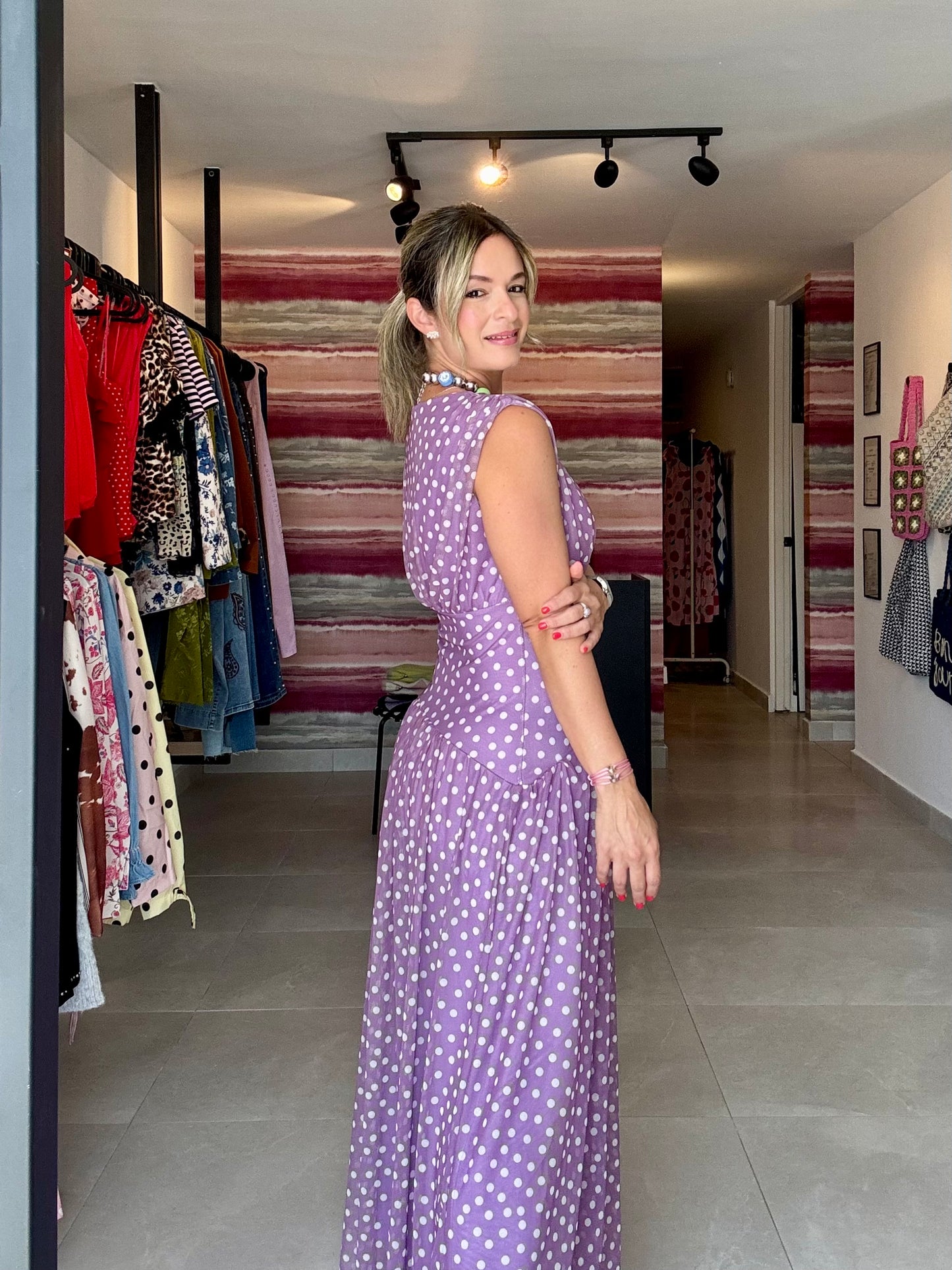 Lavender Polka Dot Dress