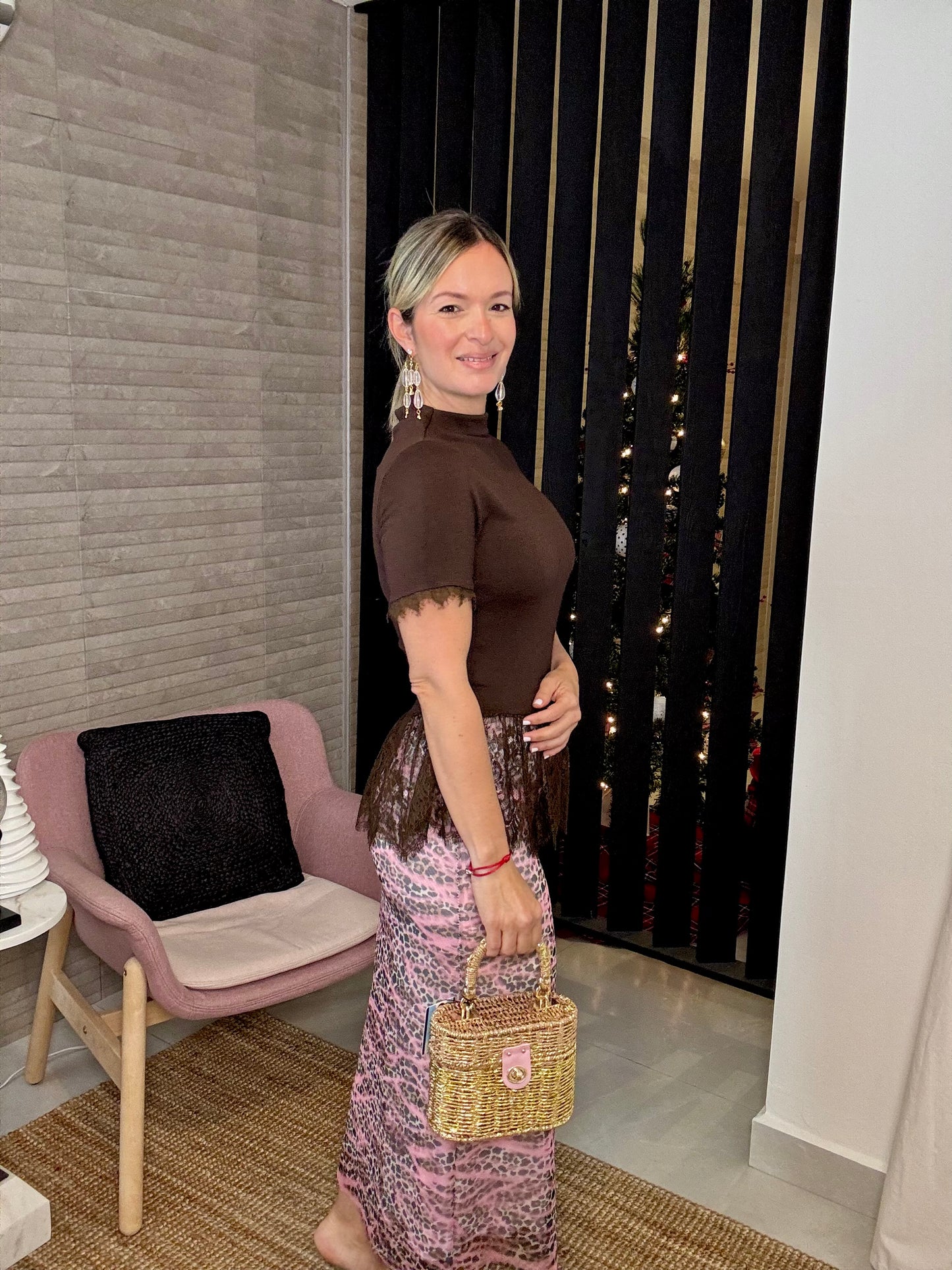 Mesh Animal Print Skirt