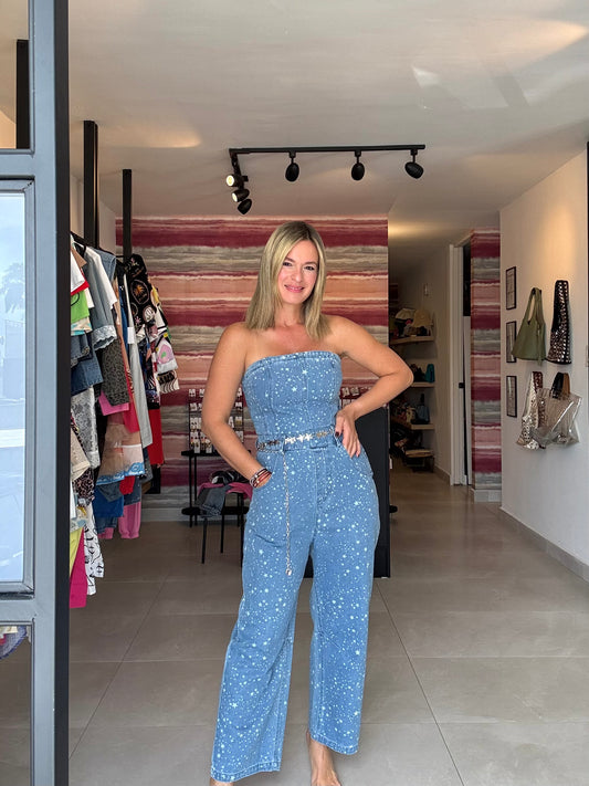 Barrel Style Denim Jumpsuit