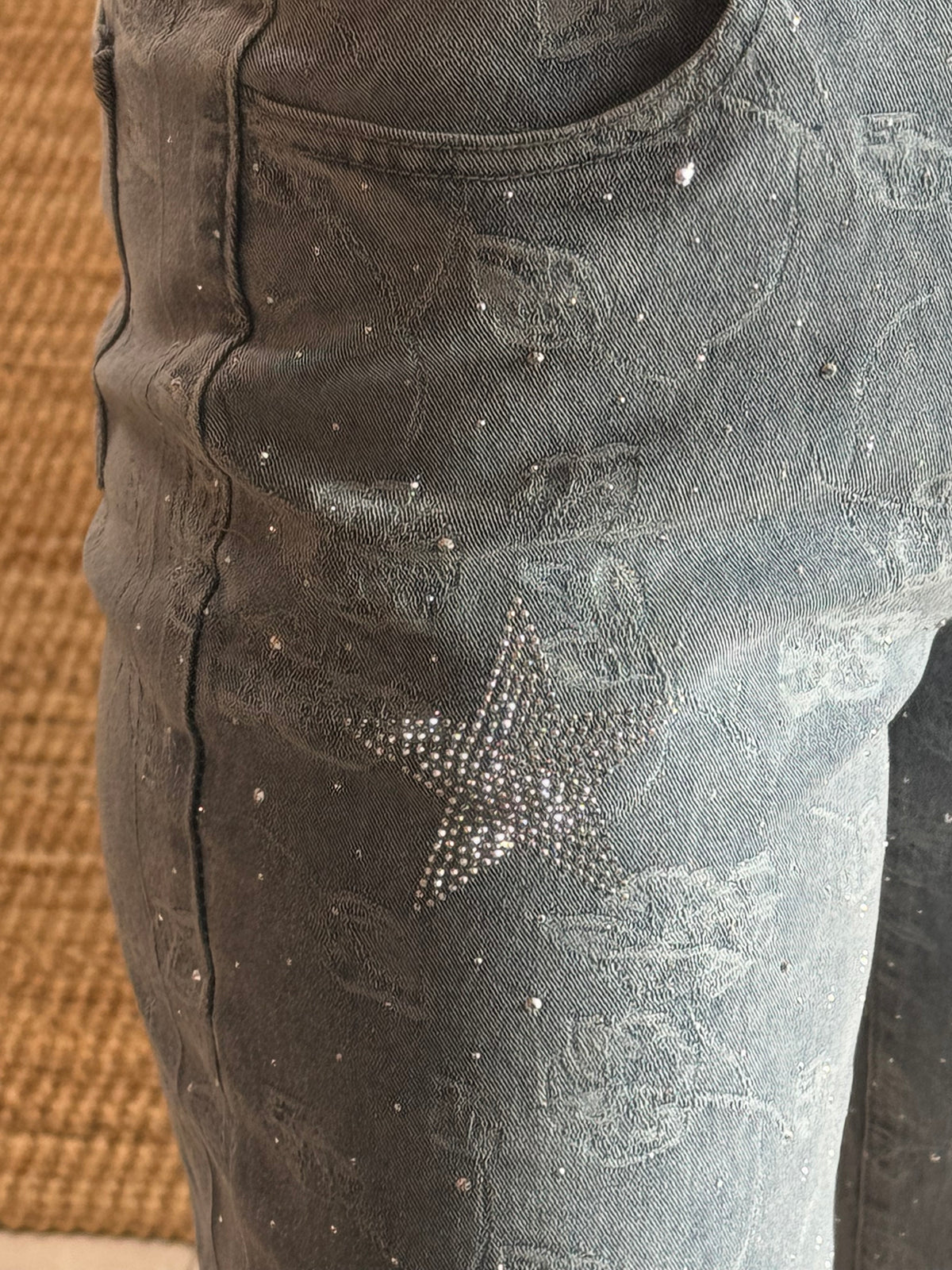 Embroidered Shimmer Jean