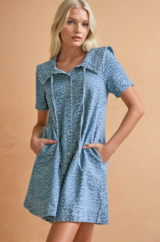 Collar Denim Dress