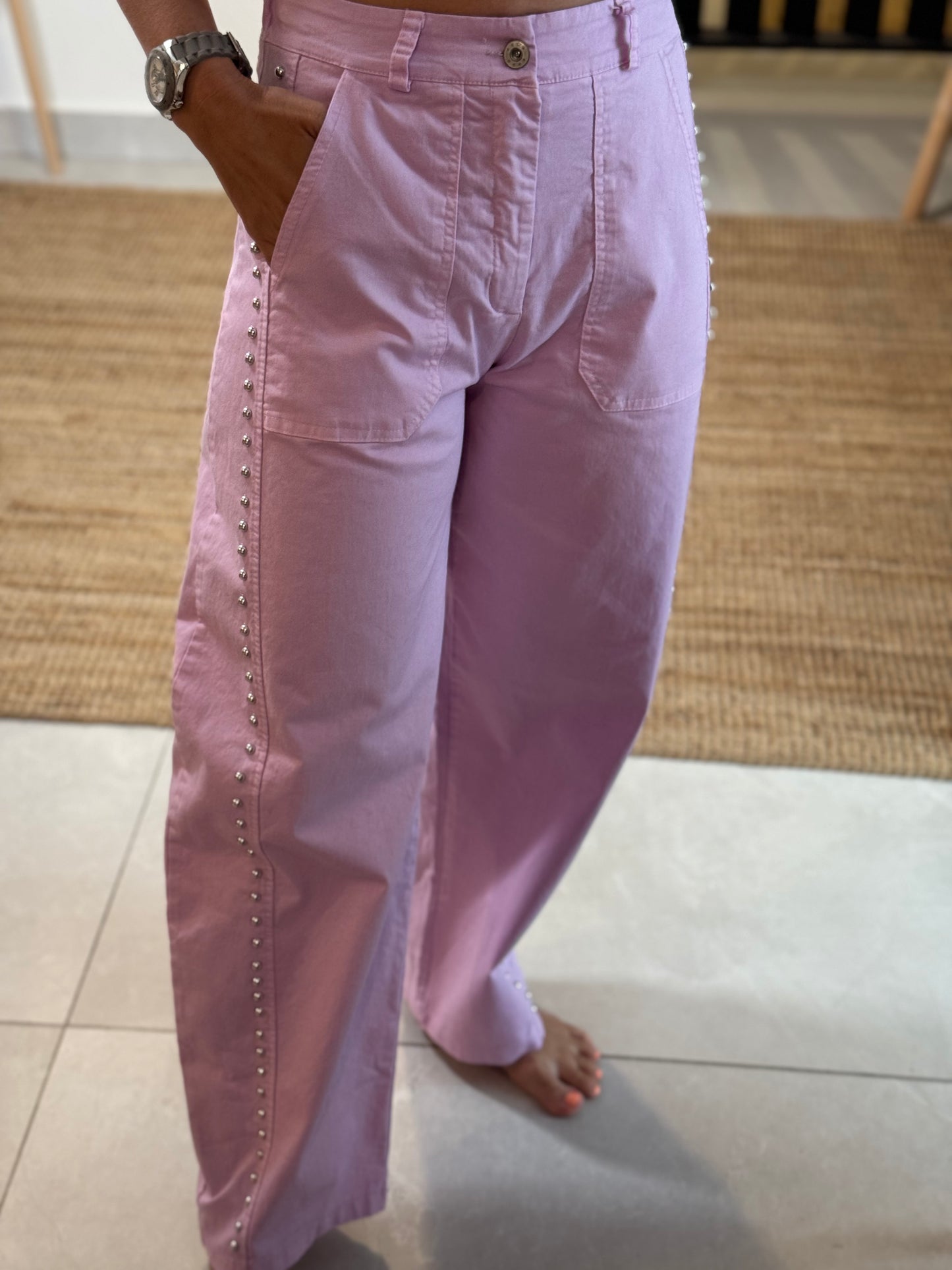 Studded Barrel Pant