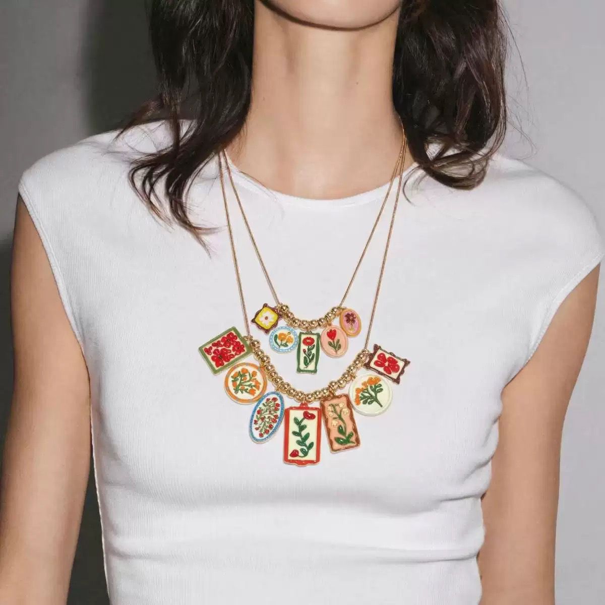 Multi Charm Necklace Set