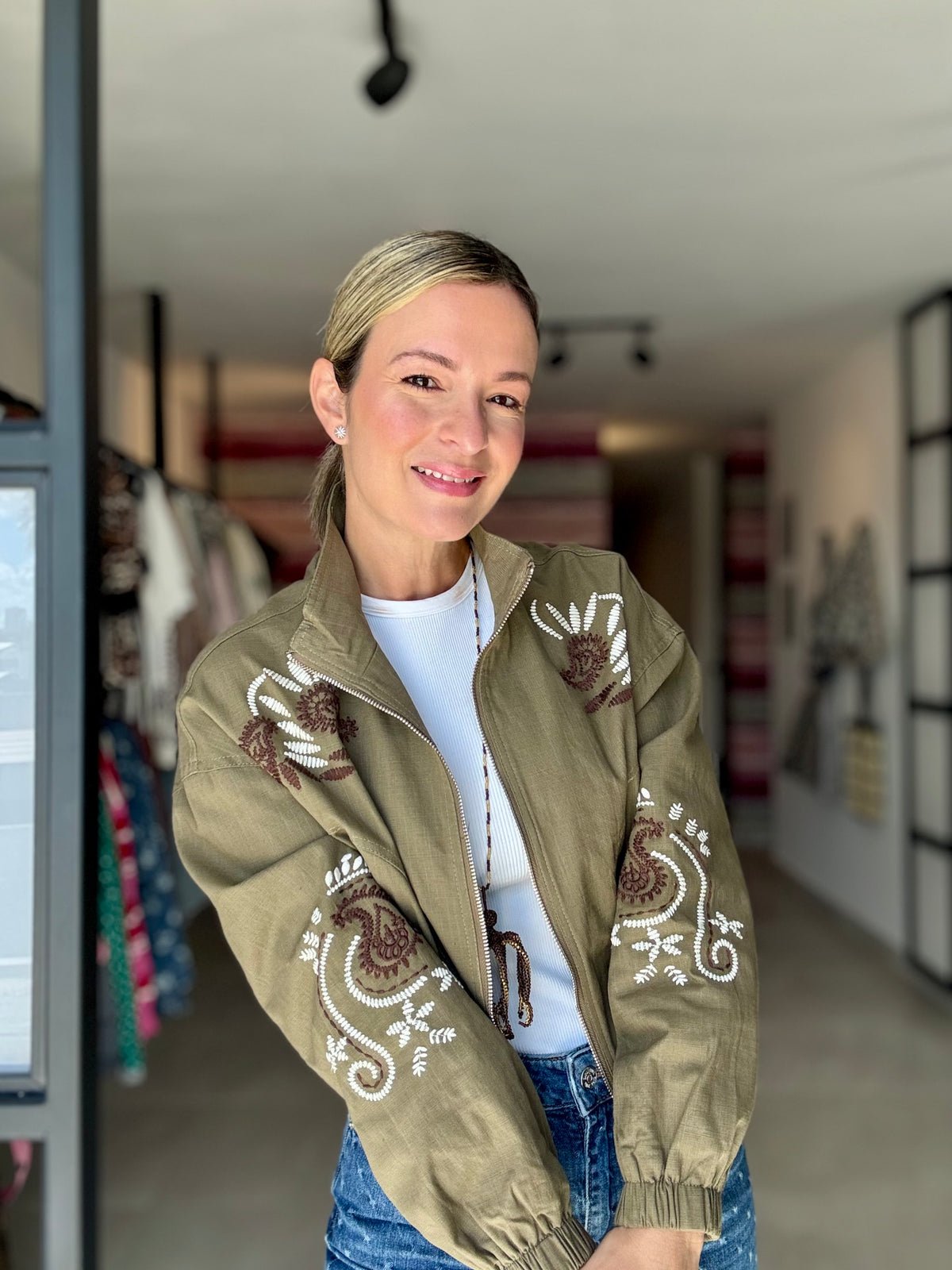 Embroidered Bomber Jacket