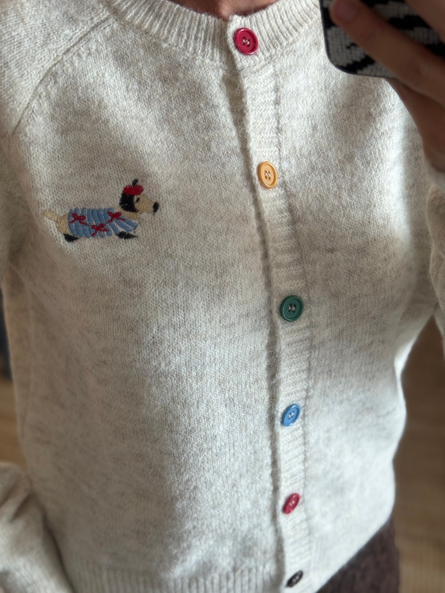 French Dog Sweater Cardigan