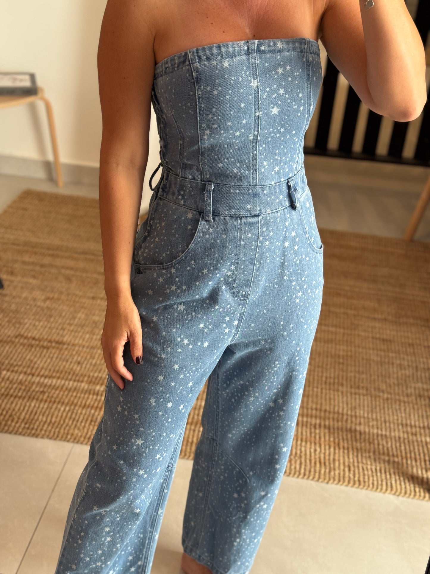Barrel Style Denim Jumpsuit