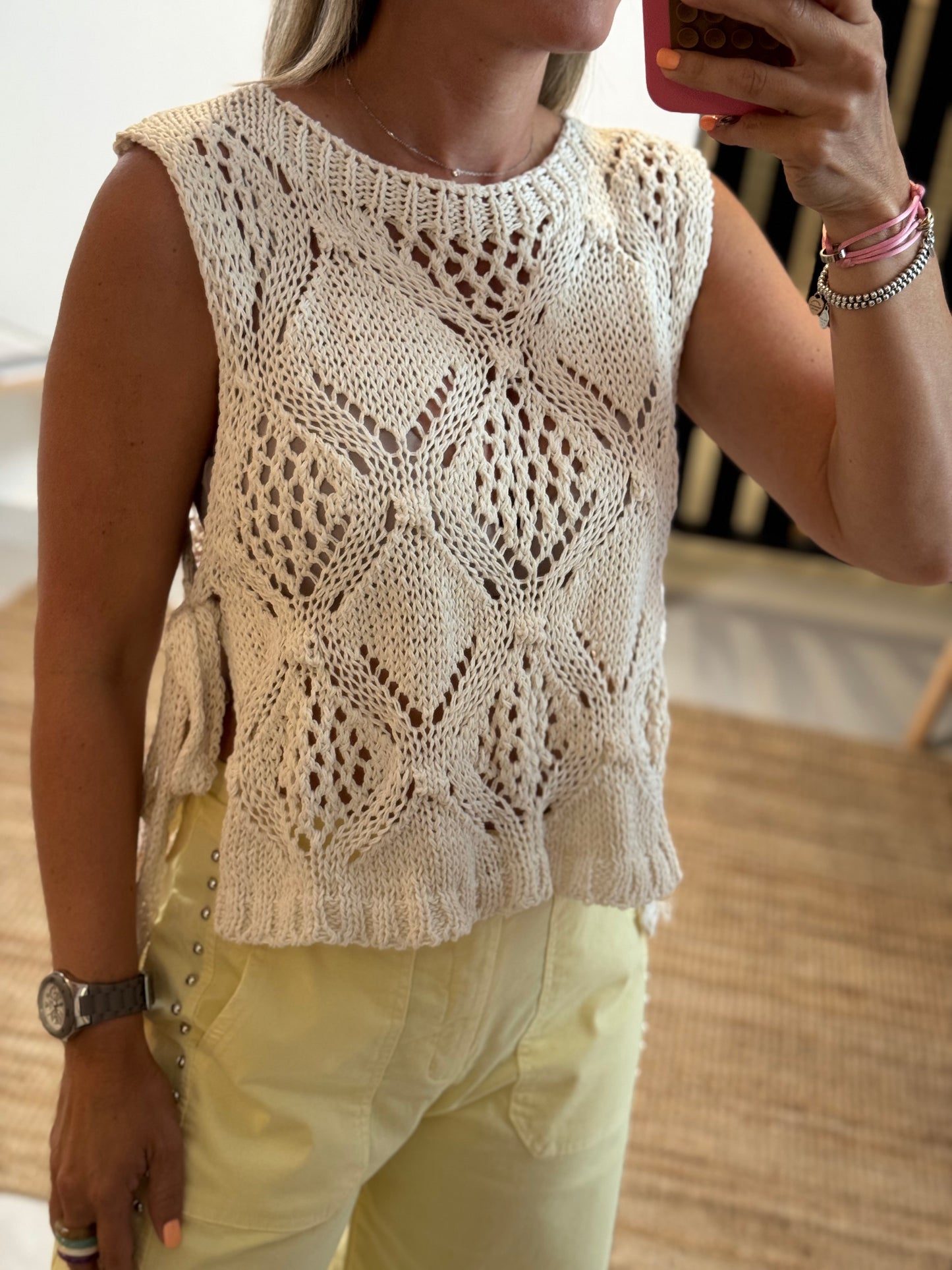 Crochet Side Slits Top