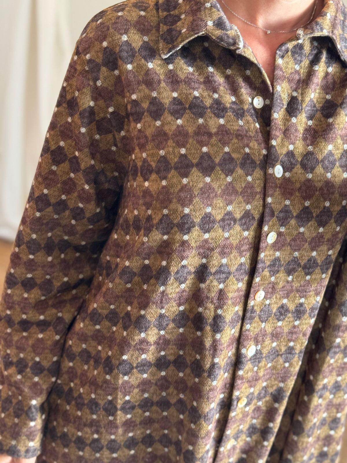 Geometric Print Shirt Dress