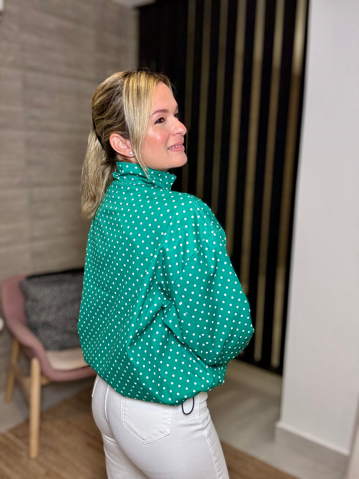 Emerald Polka Dot Jacket