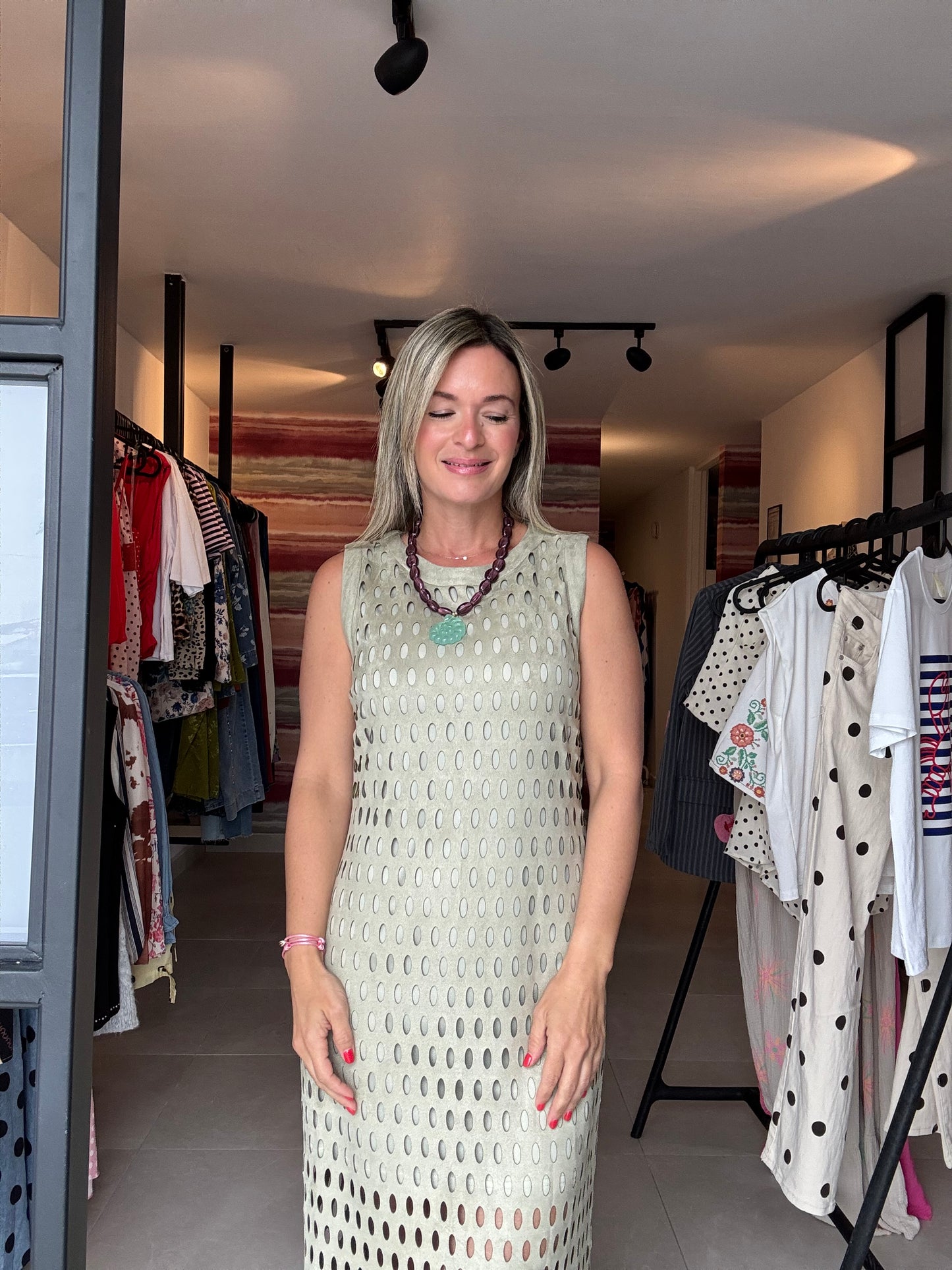 Sage Fringed Dress