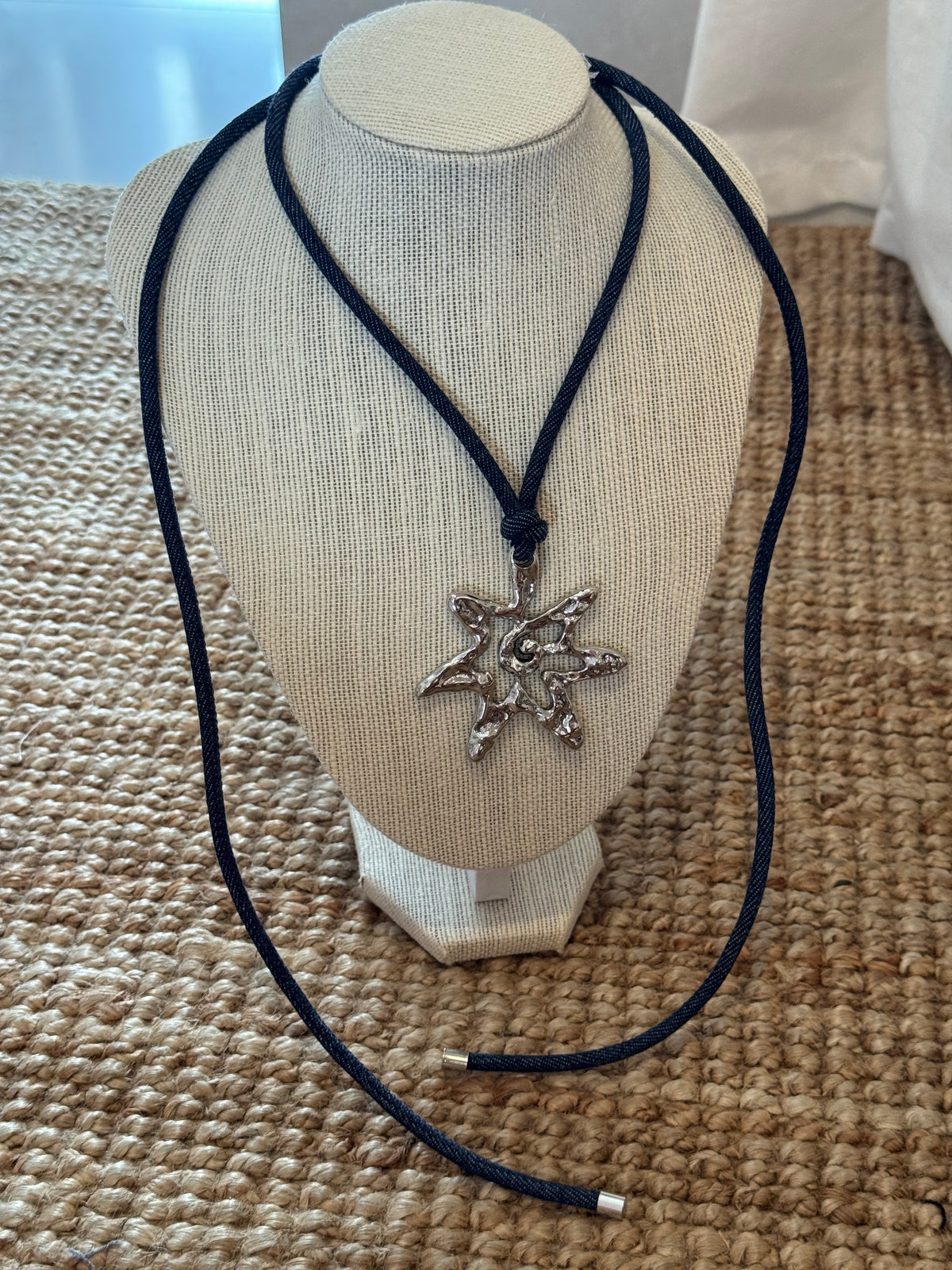 Denim Cord Necklace