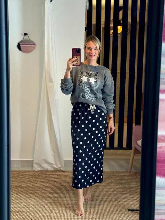 Polka Dot Drawstring Skirt