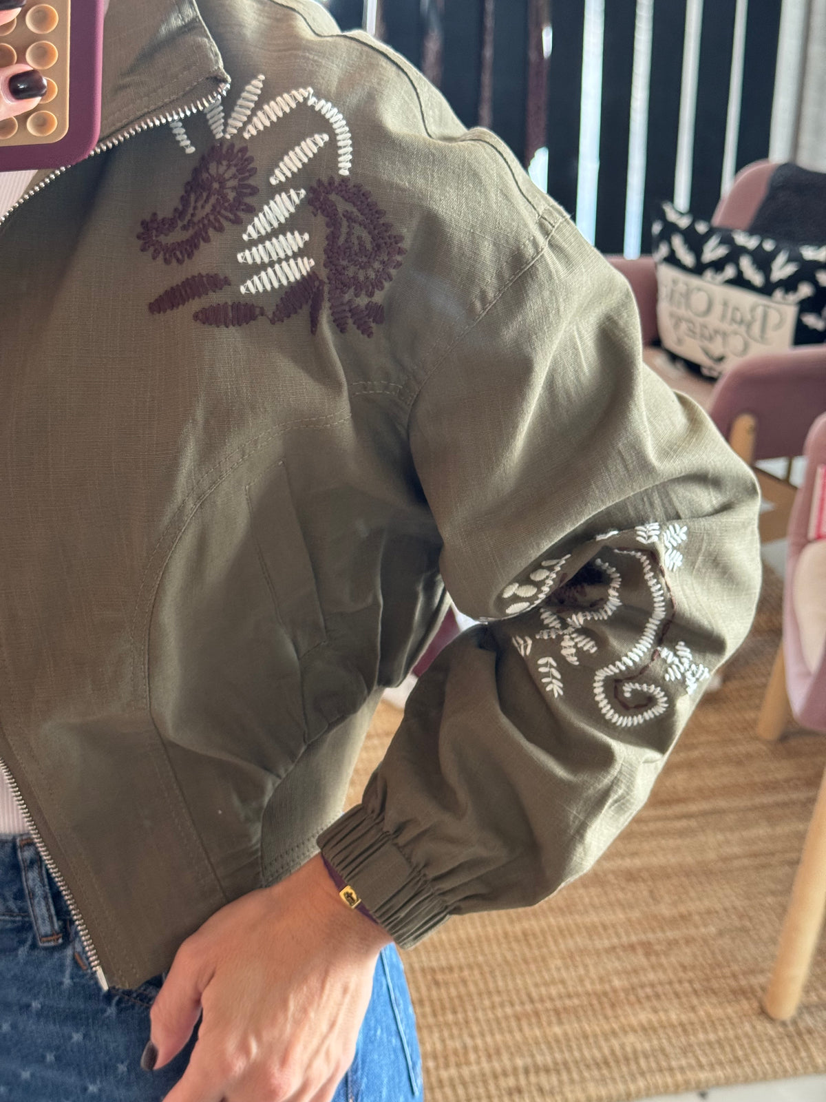 Embroidered Bomber Jacket