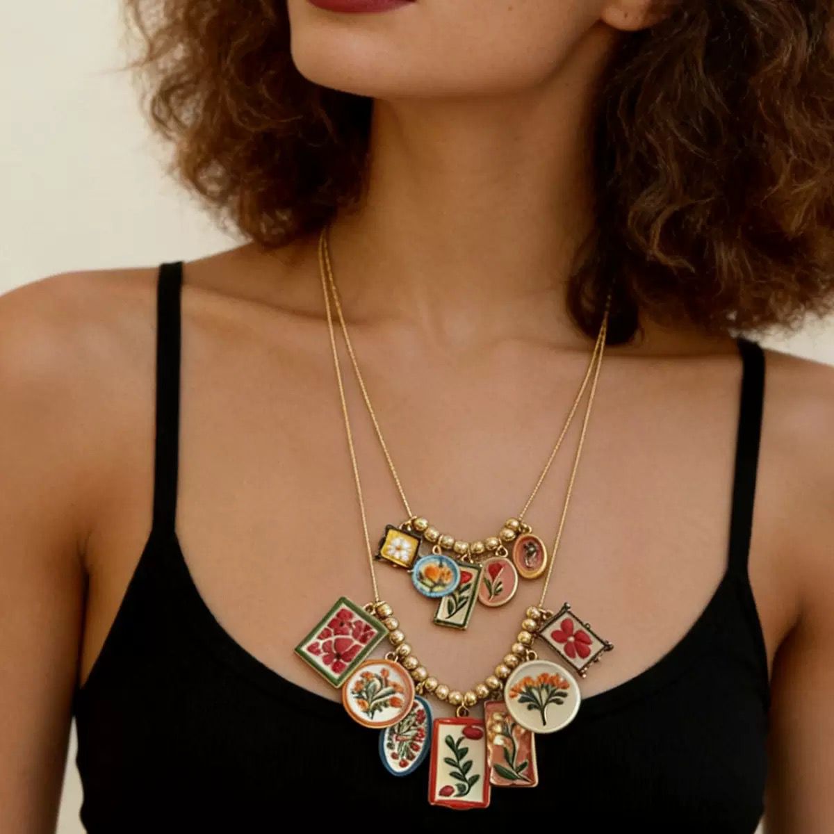 Multi Charm Necklace Set