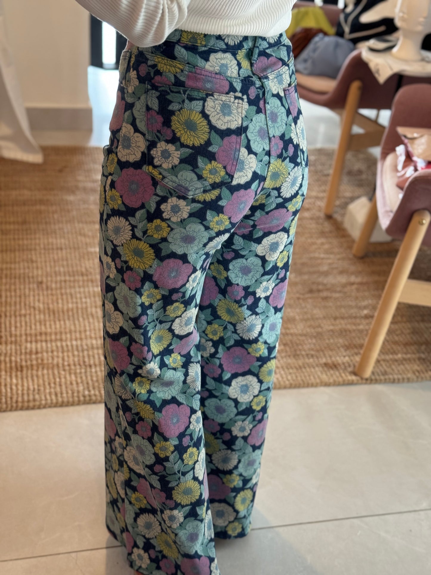 Floral Wide Leg Jean