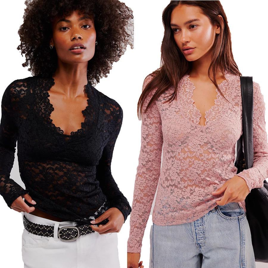 Laced Long Sleeve Top