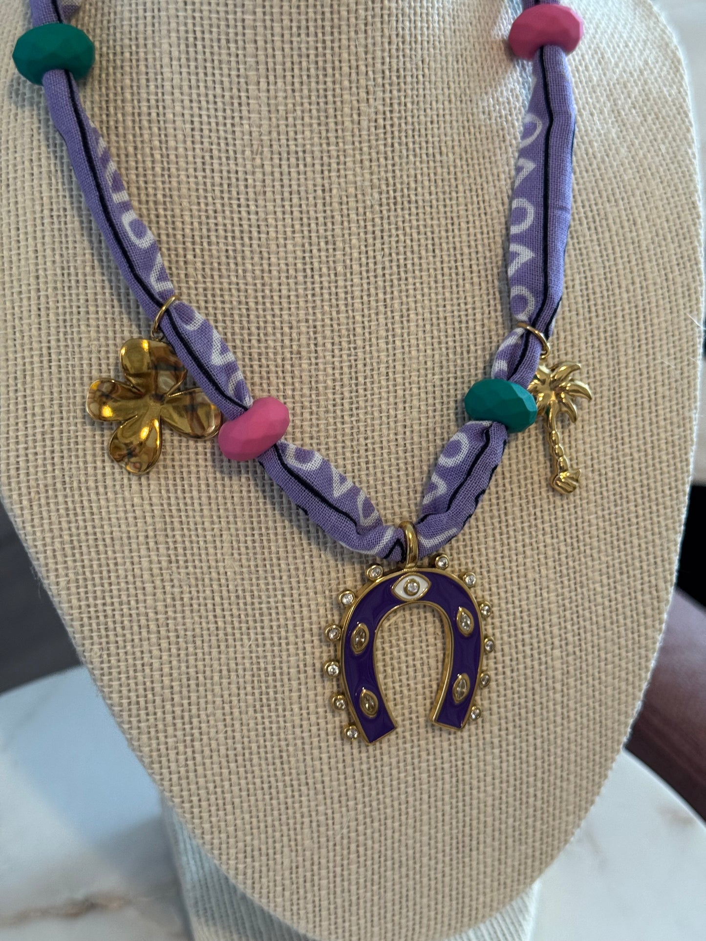 Bandana Horseshoe Necklace