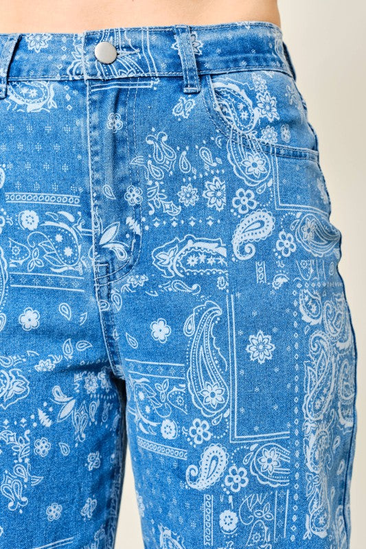 Paisley Barrel Jean