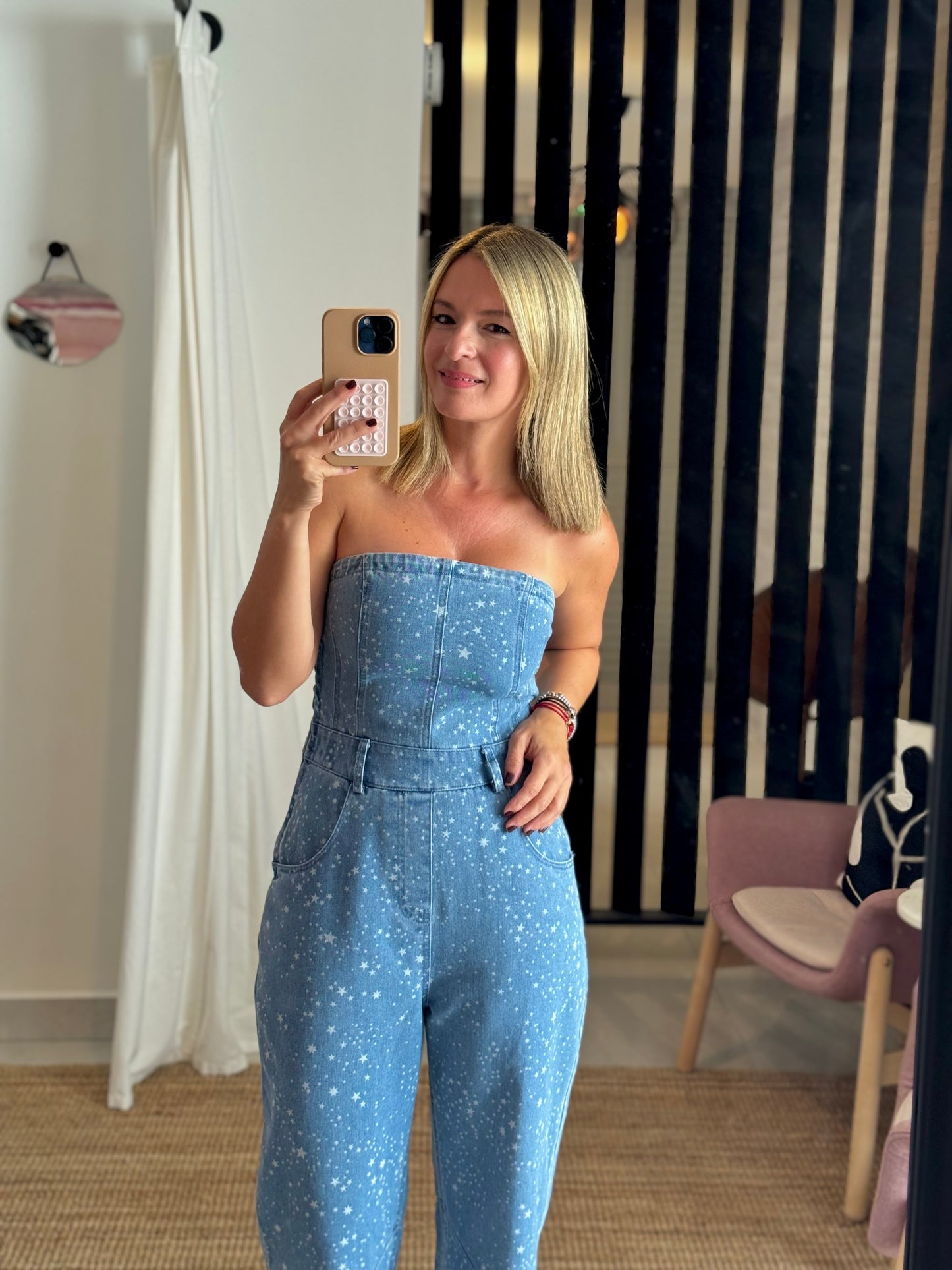 Barrel Style Denim Jumpsuit