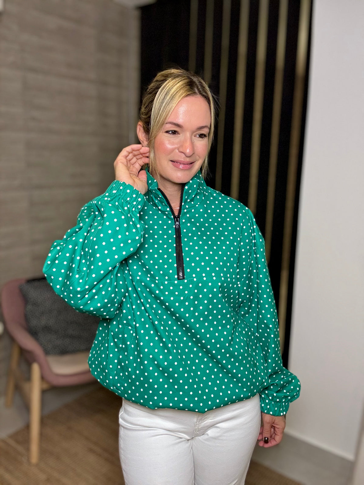 Emerald Polka Dot Jacket