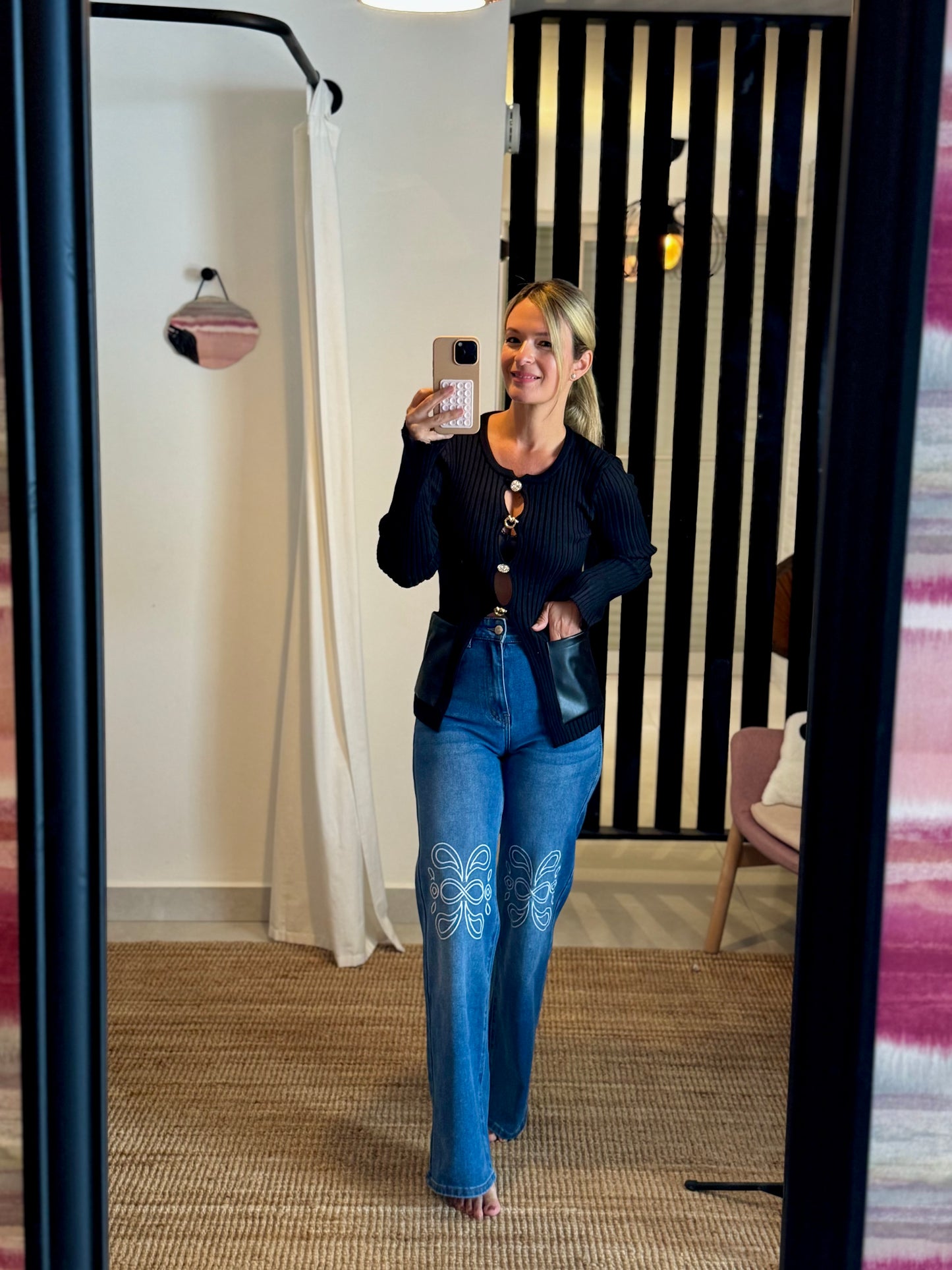 Ribbed Knit Cardigan Top