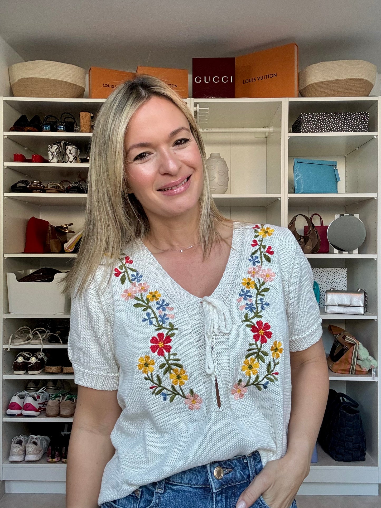 Embroidered Flower Top