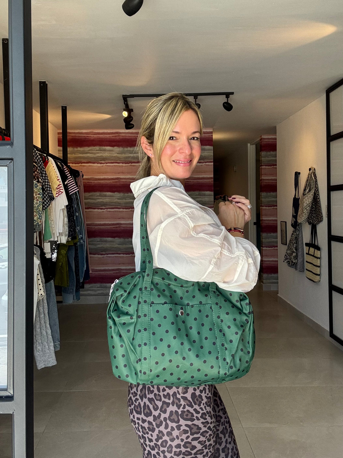 Polka Dot Sport Handbag