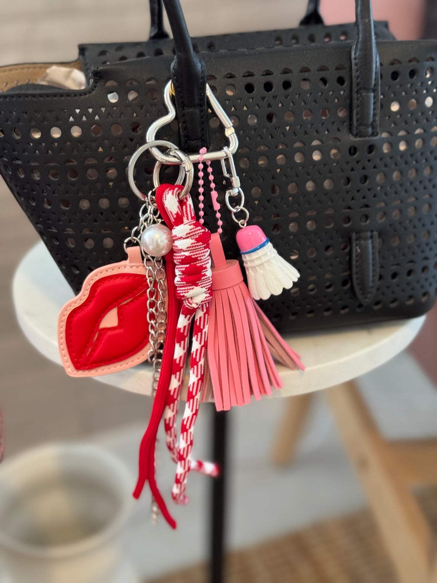 Handbag Key Holder / Lips Multi