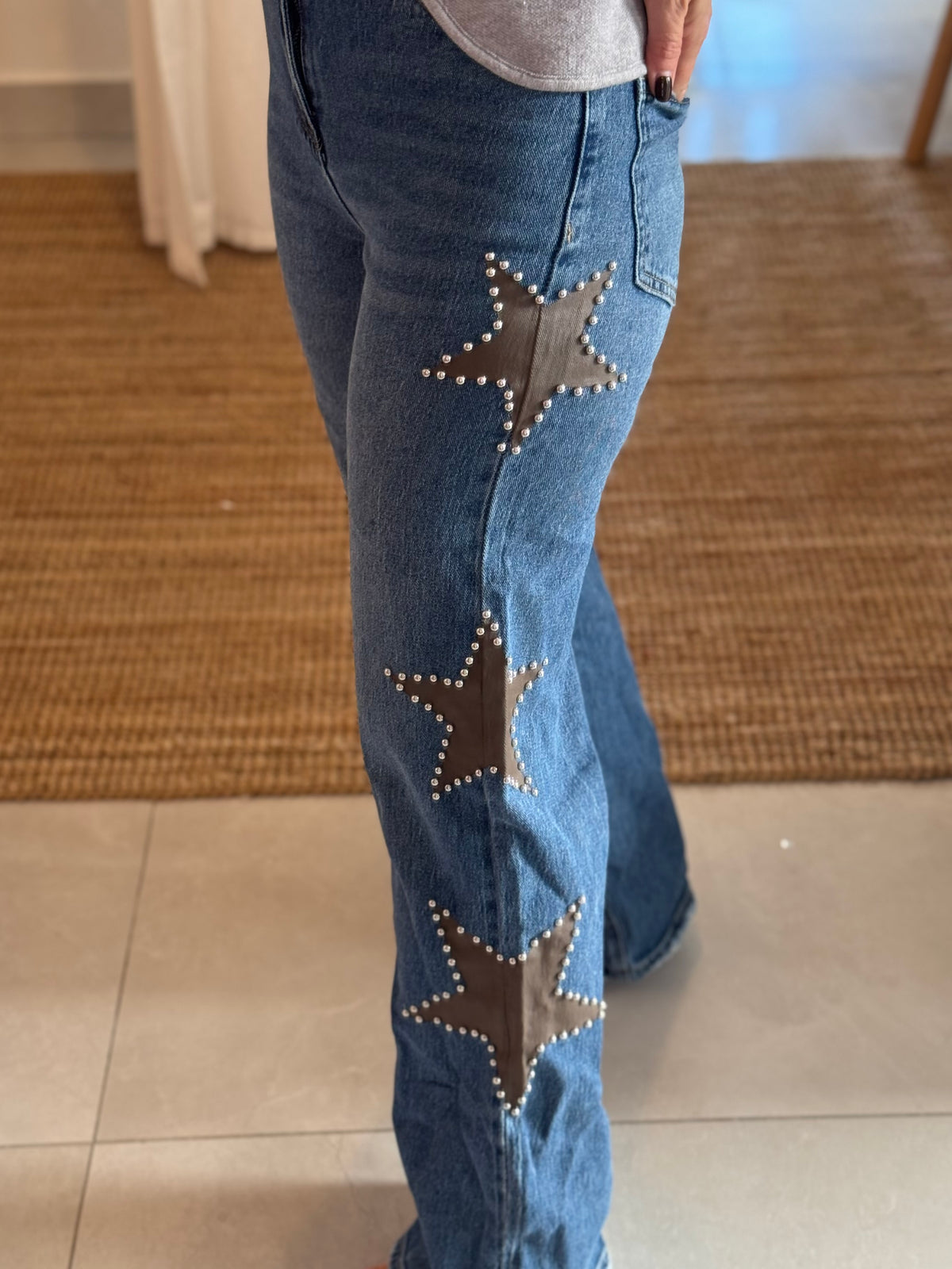 Brown Studded Star Jean