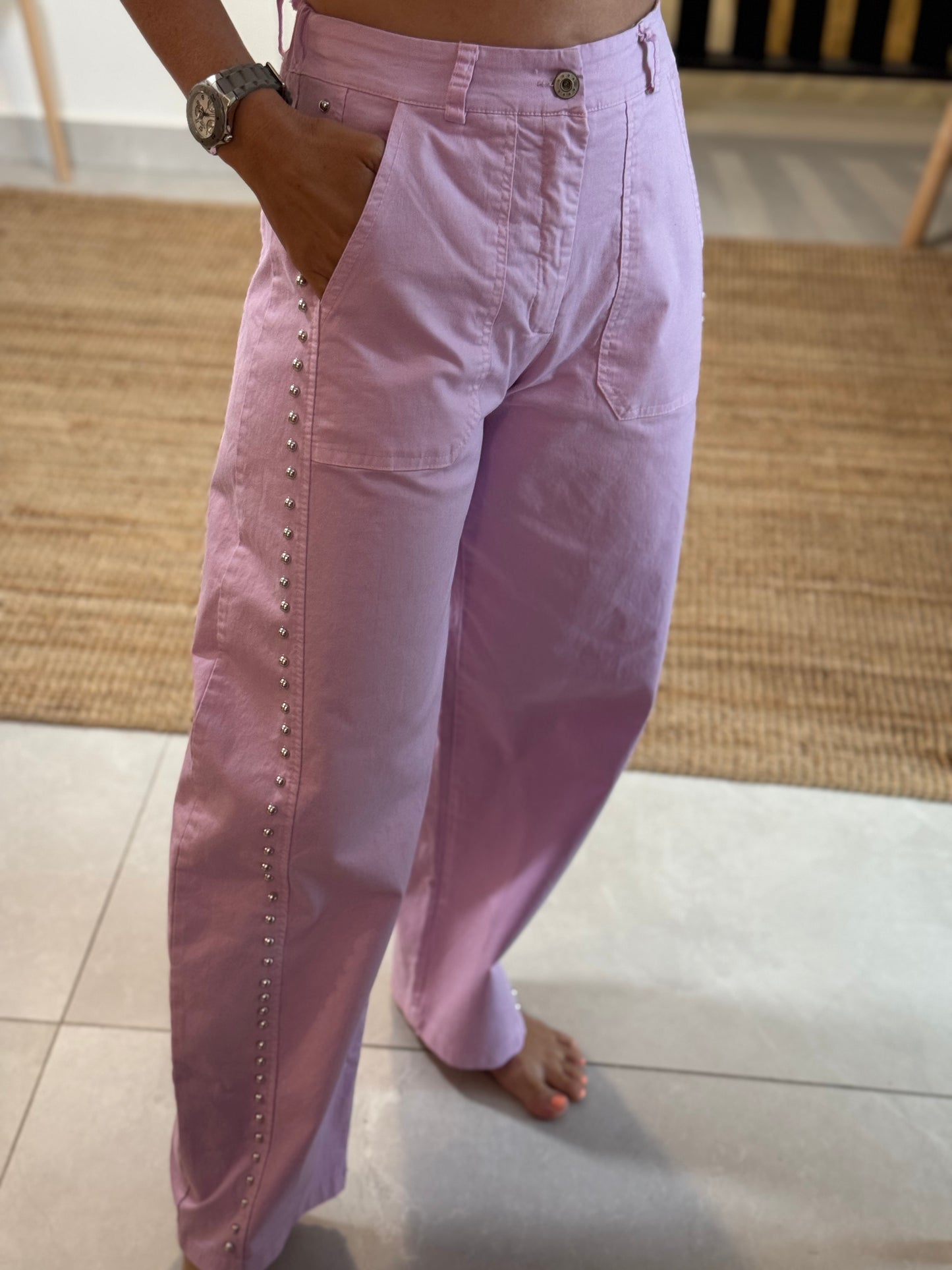 Studded Barrel Pant