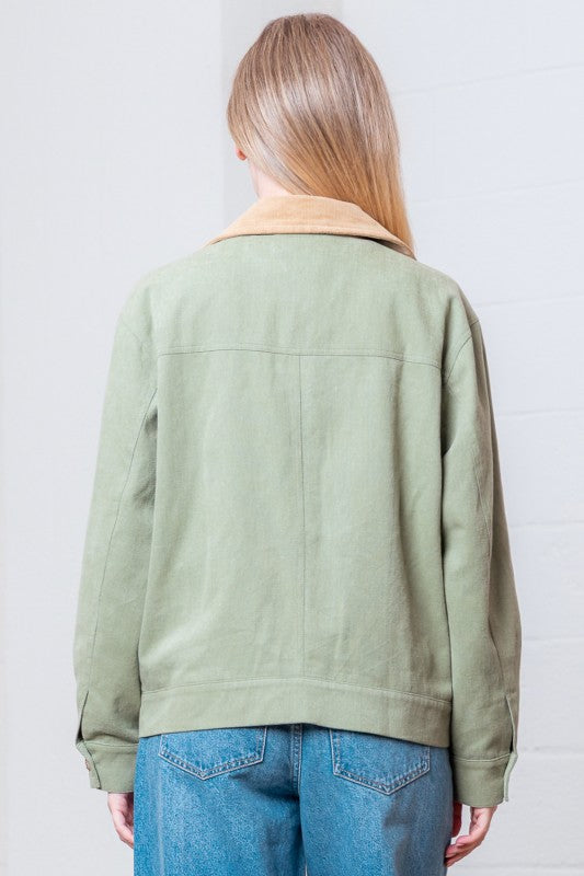 Embroidery Olive Jacket