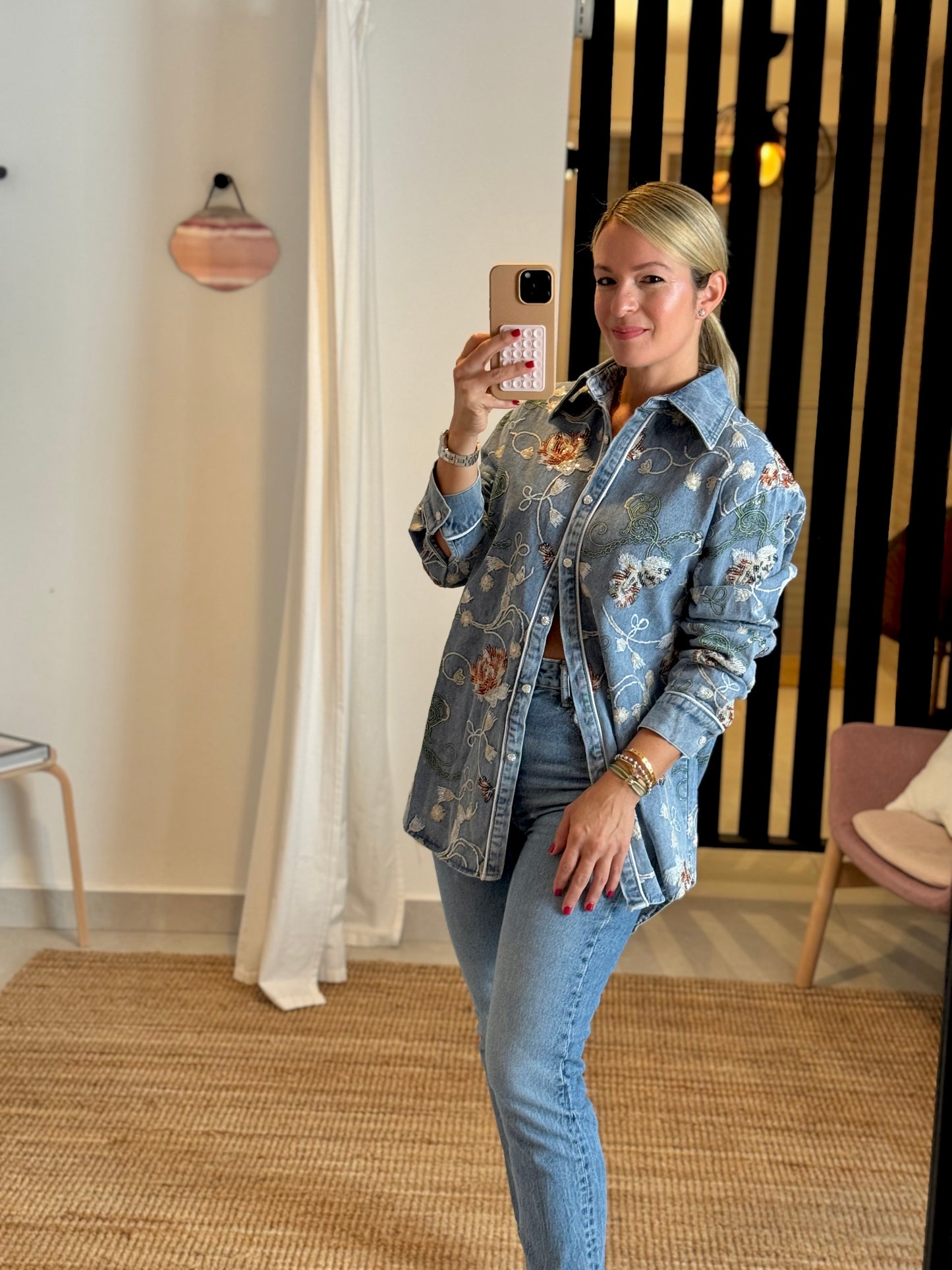 Sequins Denim Shirt