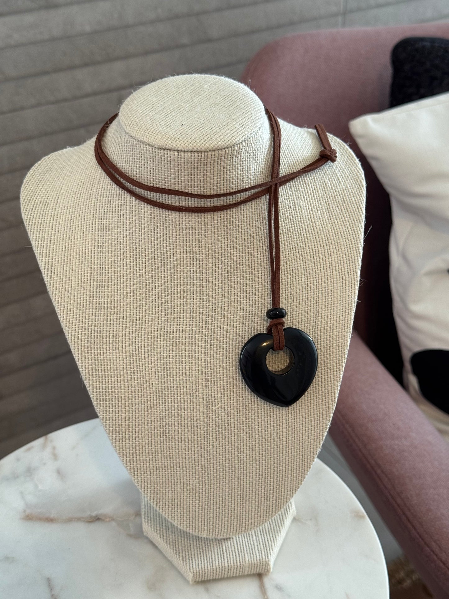 Suede Pendant Necklace