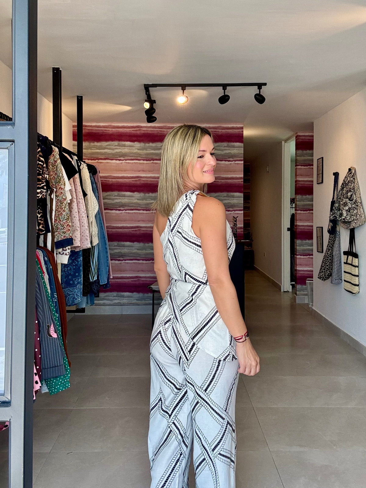 One Shoulder Pant Set