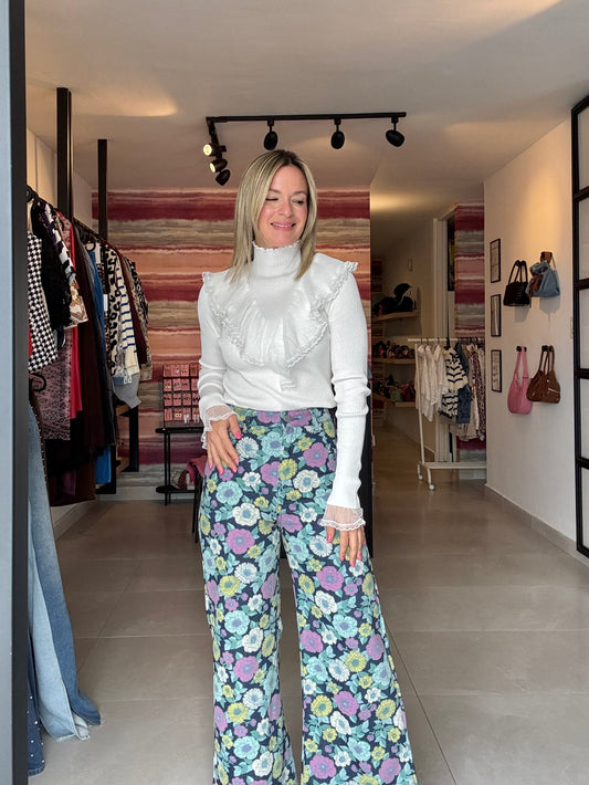 Floral Wide Leg Jean