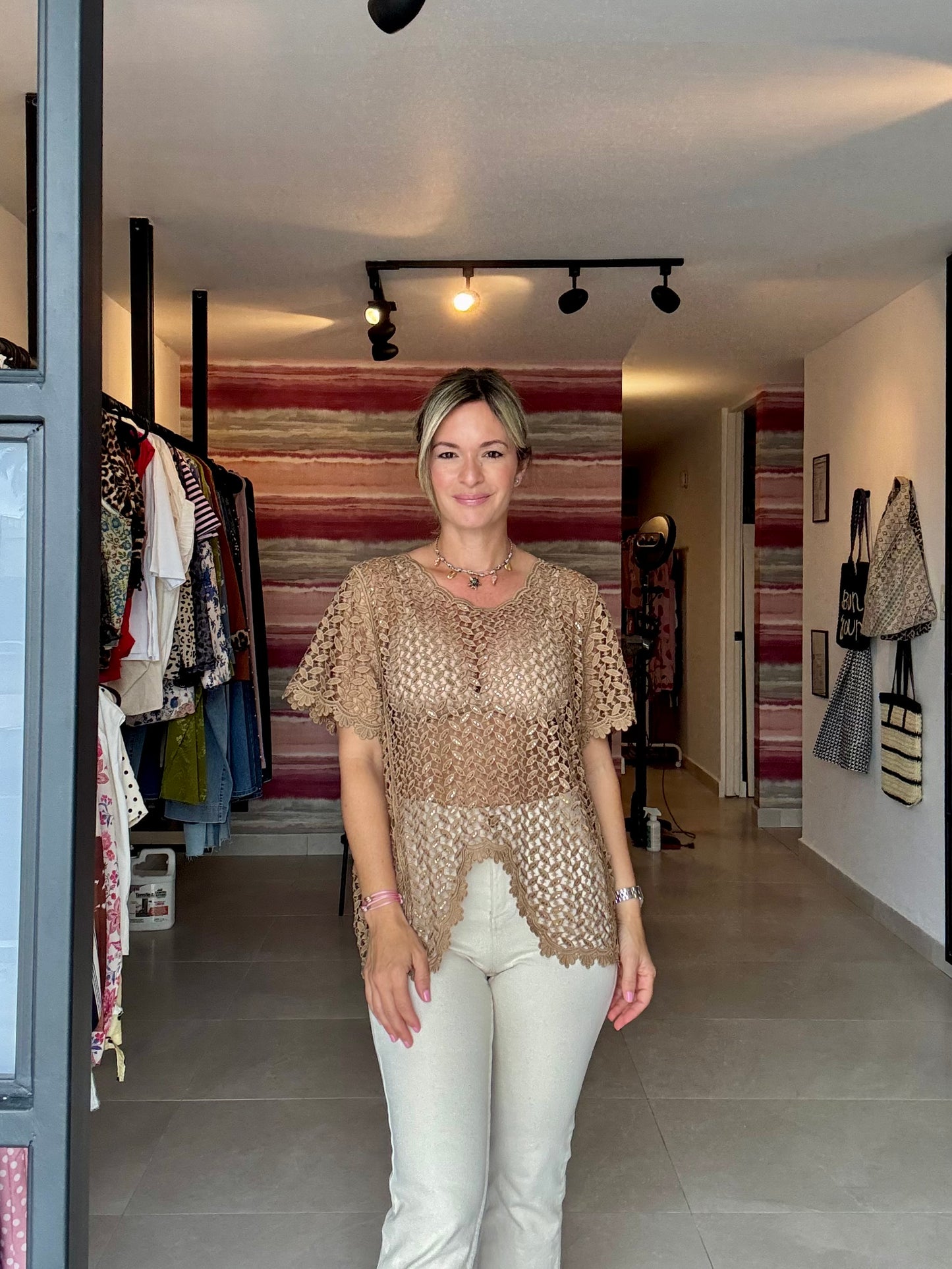 Sequins Crochet Top
