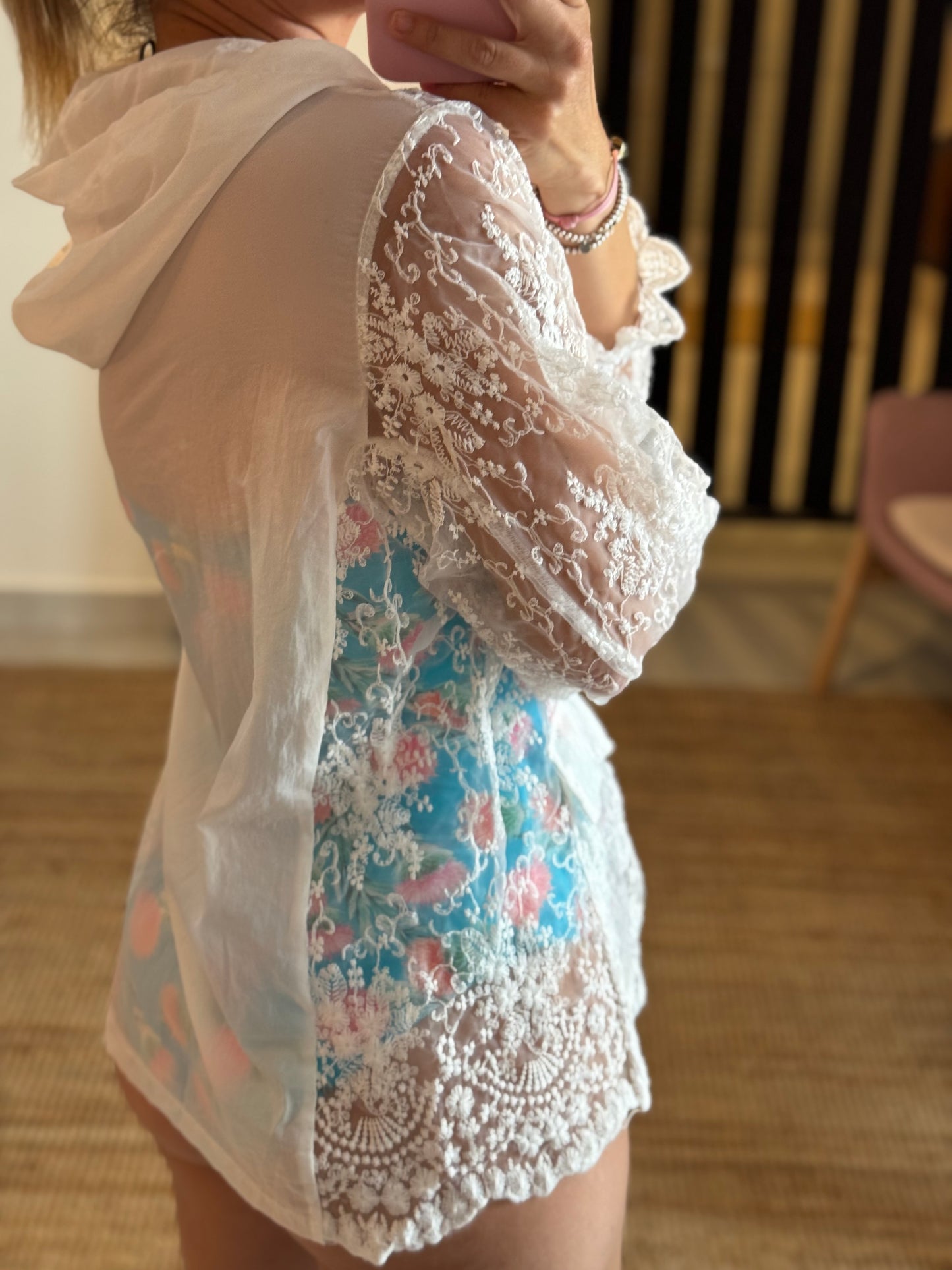 Hoodie Lace Cover Up Jacket