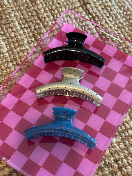 Polka Dot Large Claw Clips