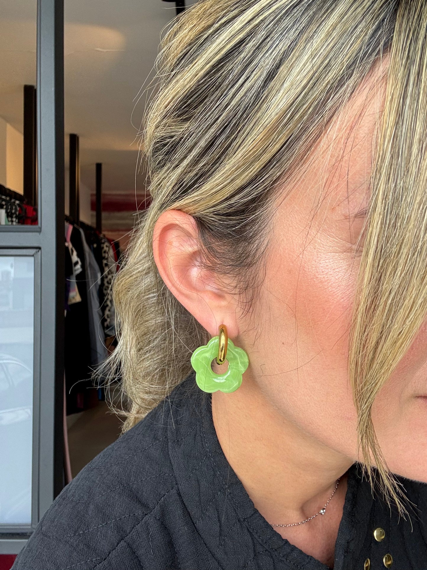 Flower Hoop Earring