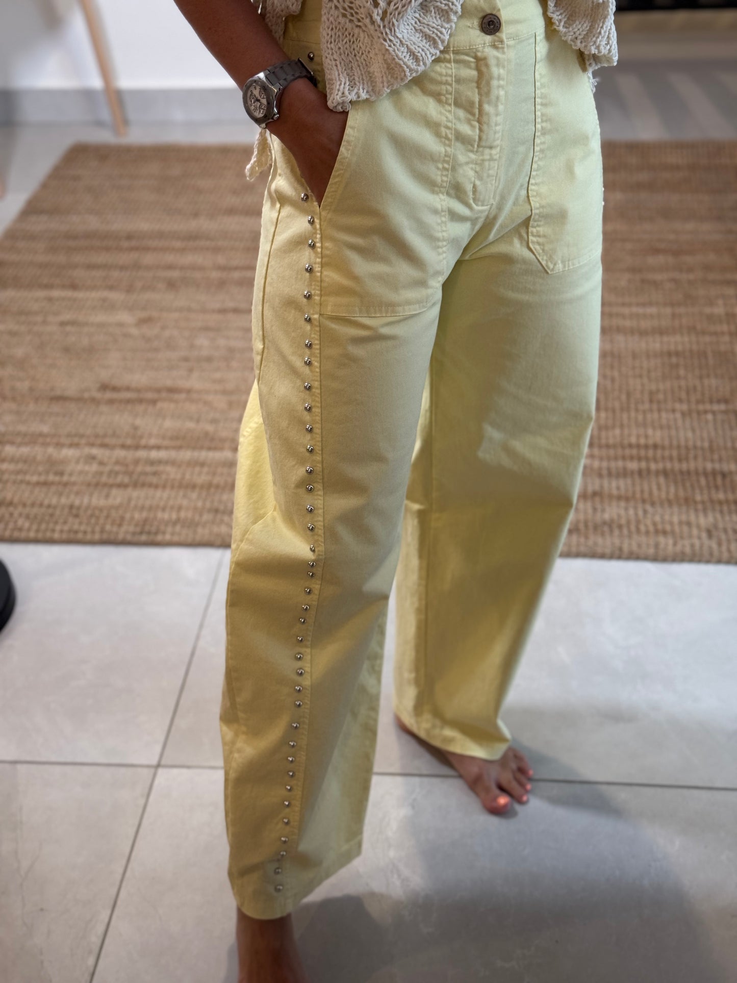 Studded Barrel Pant