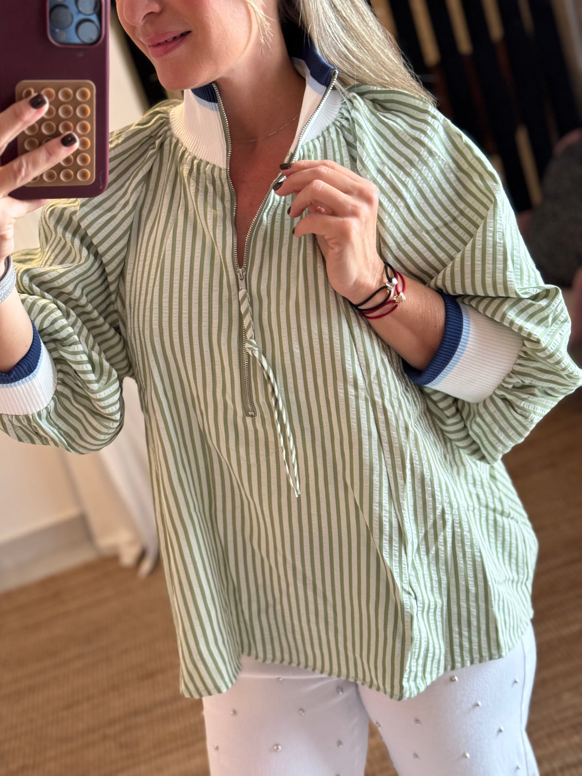 Stripes Collar Blouse