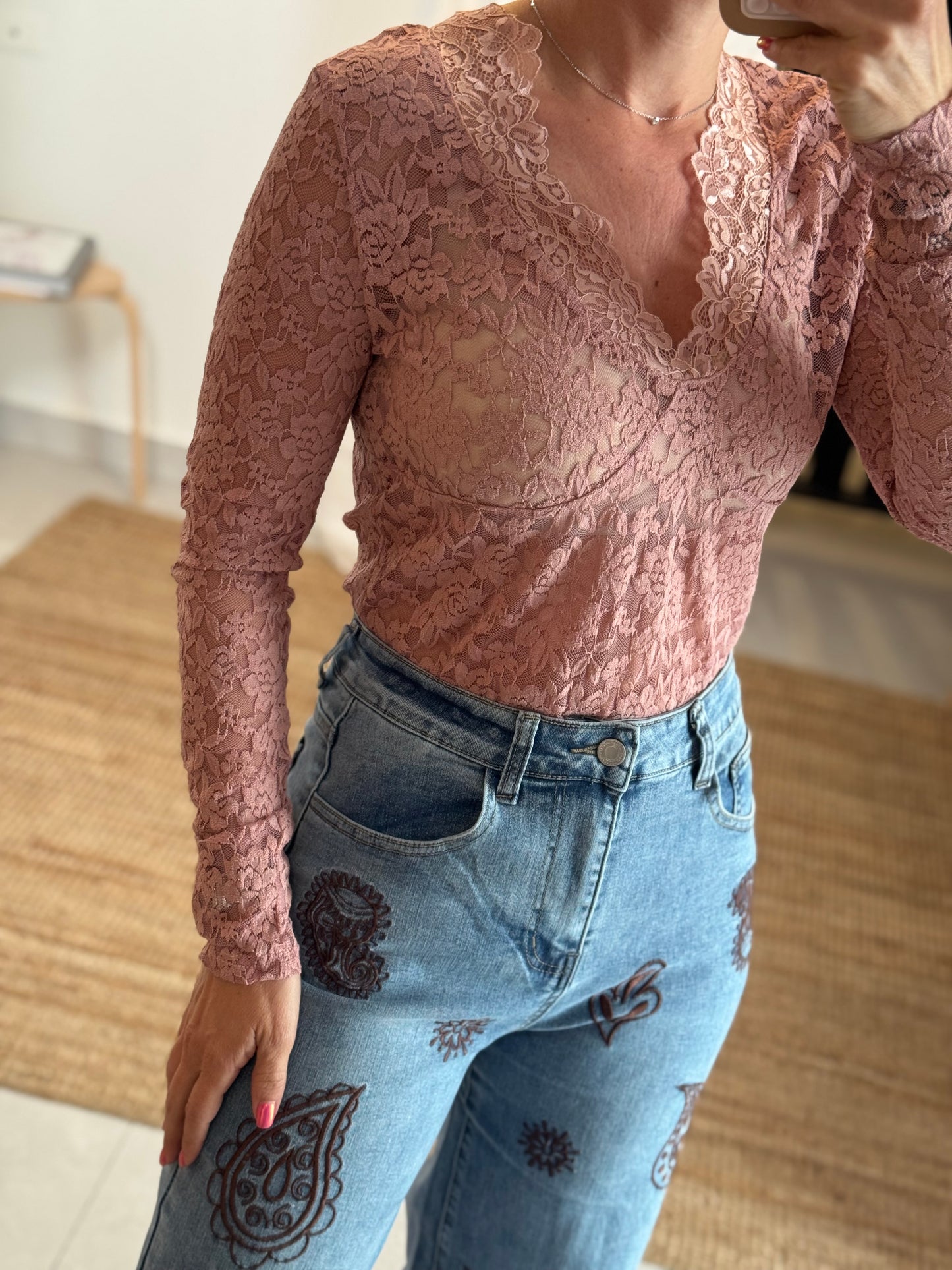 Laced Long Sleeve Top