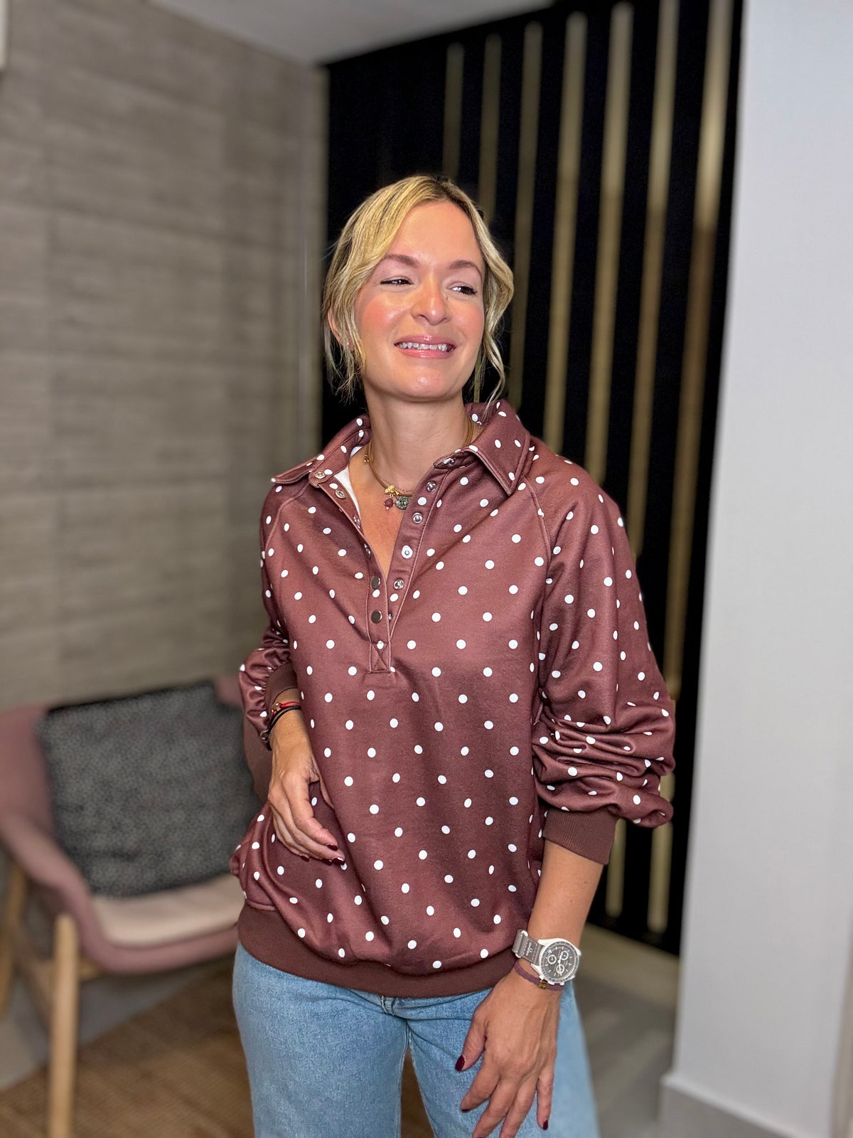 Polka Chocolate Sweater