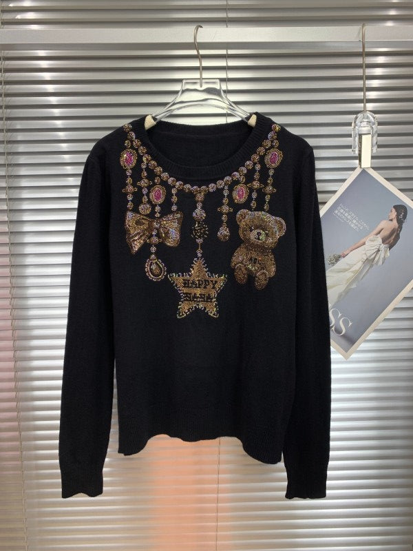 Embellished Knit Sweater Top