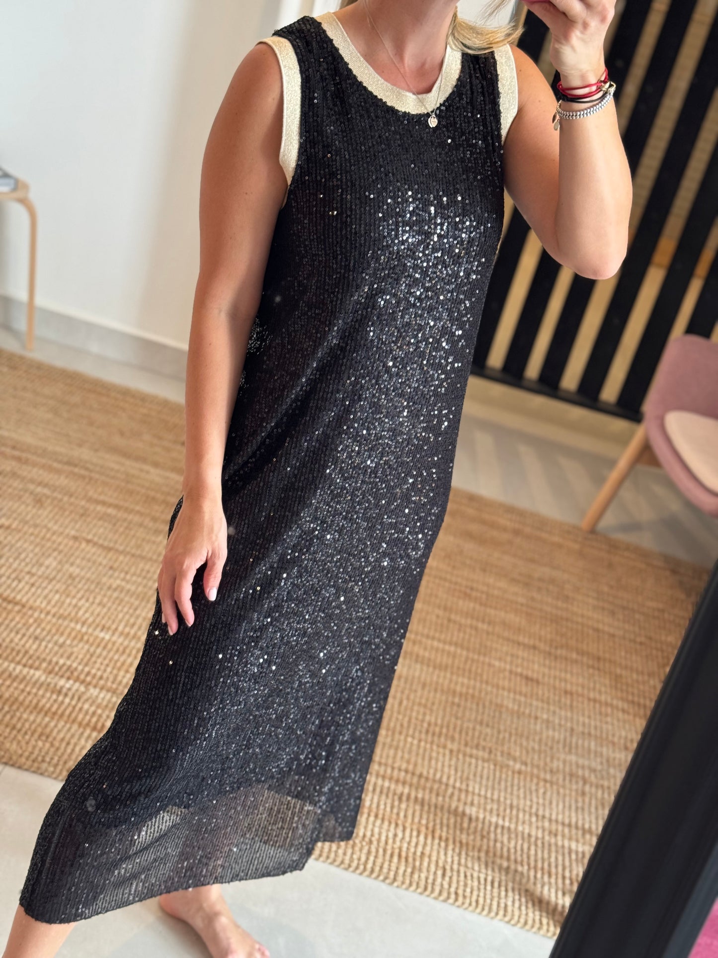 Sequins Black Dress