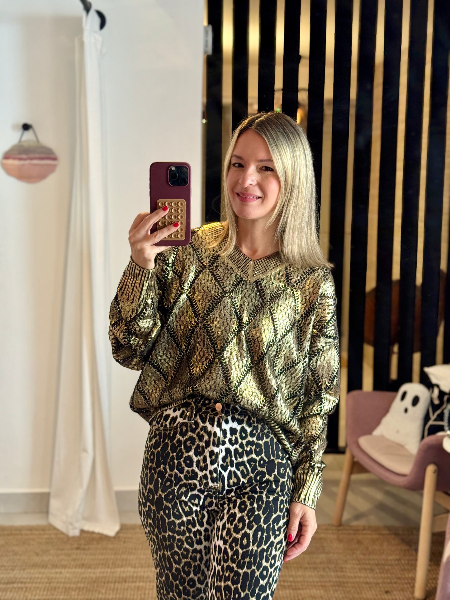 Gold Metallic Sweater