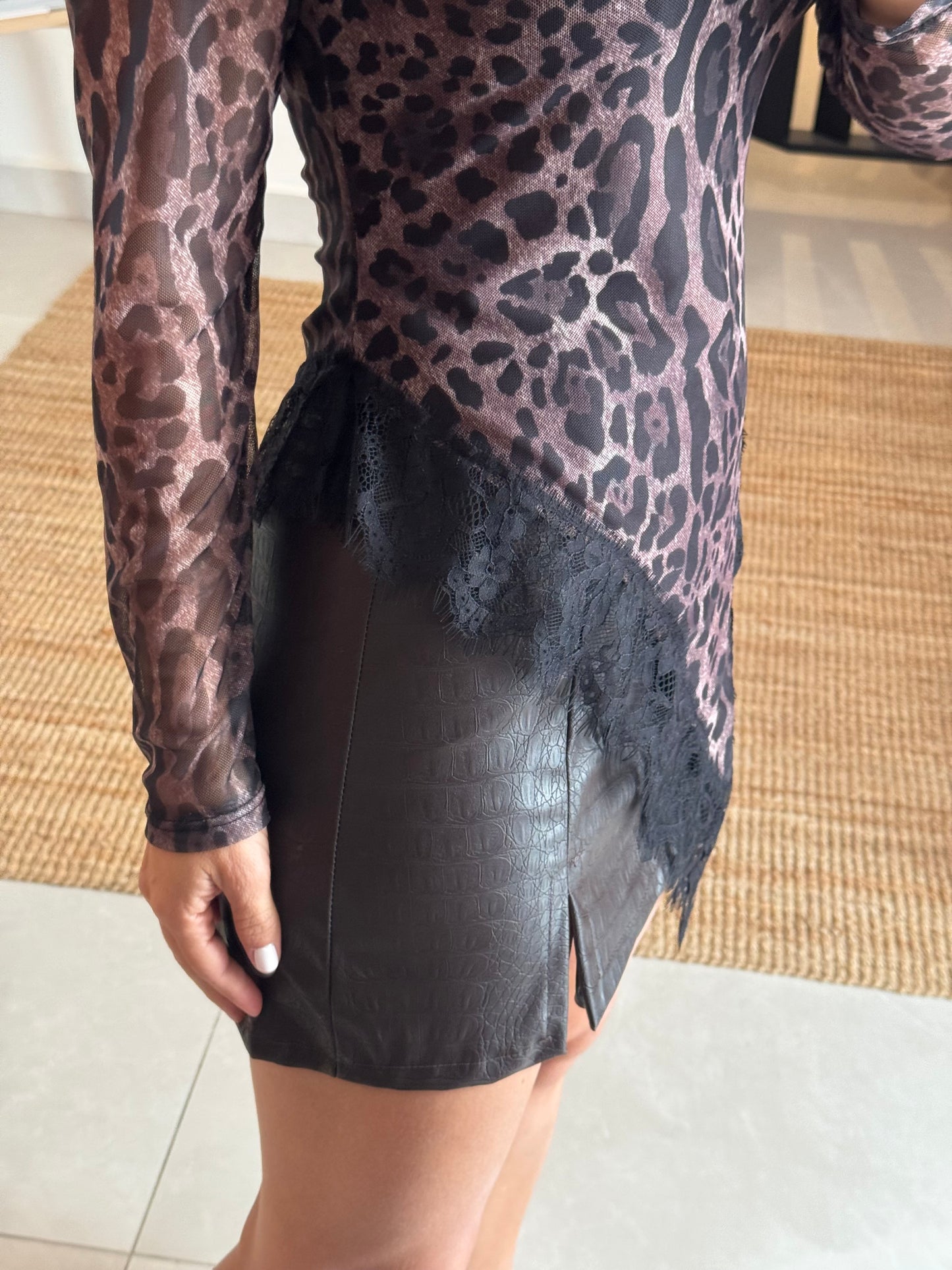 Faux Leather Choco Skort