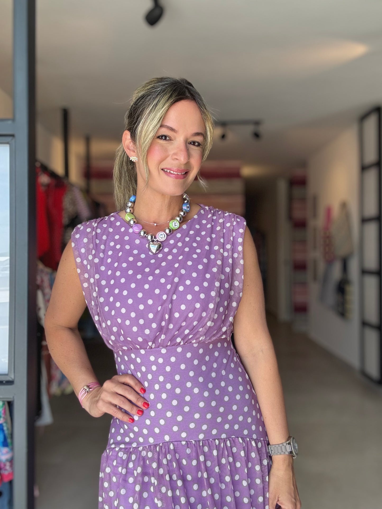 Lavender Polka Dot Dress