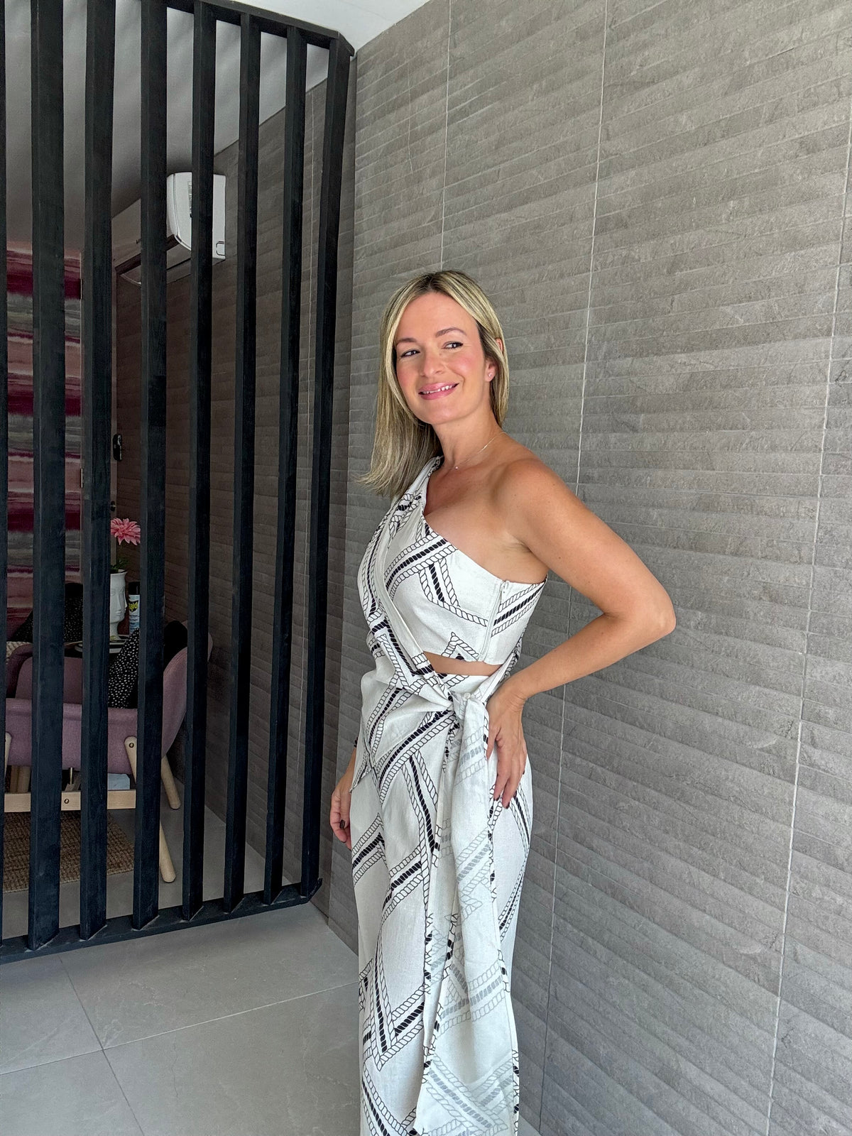One Shoulder Pant Set