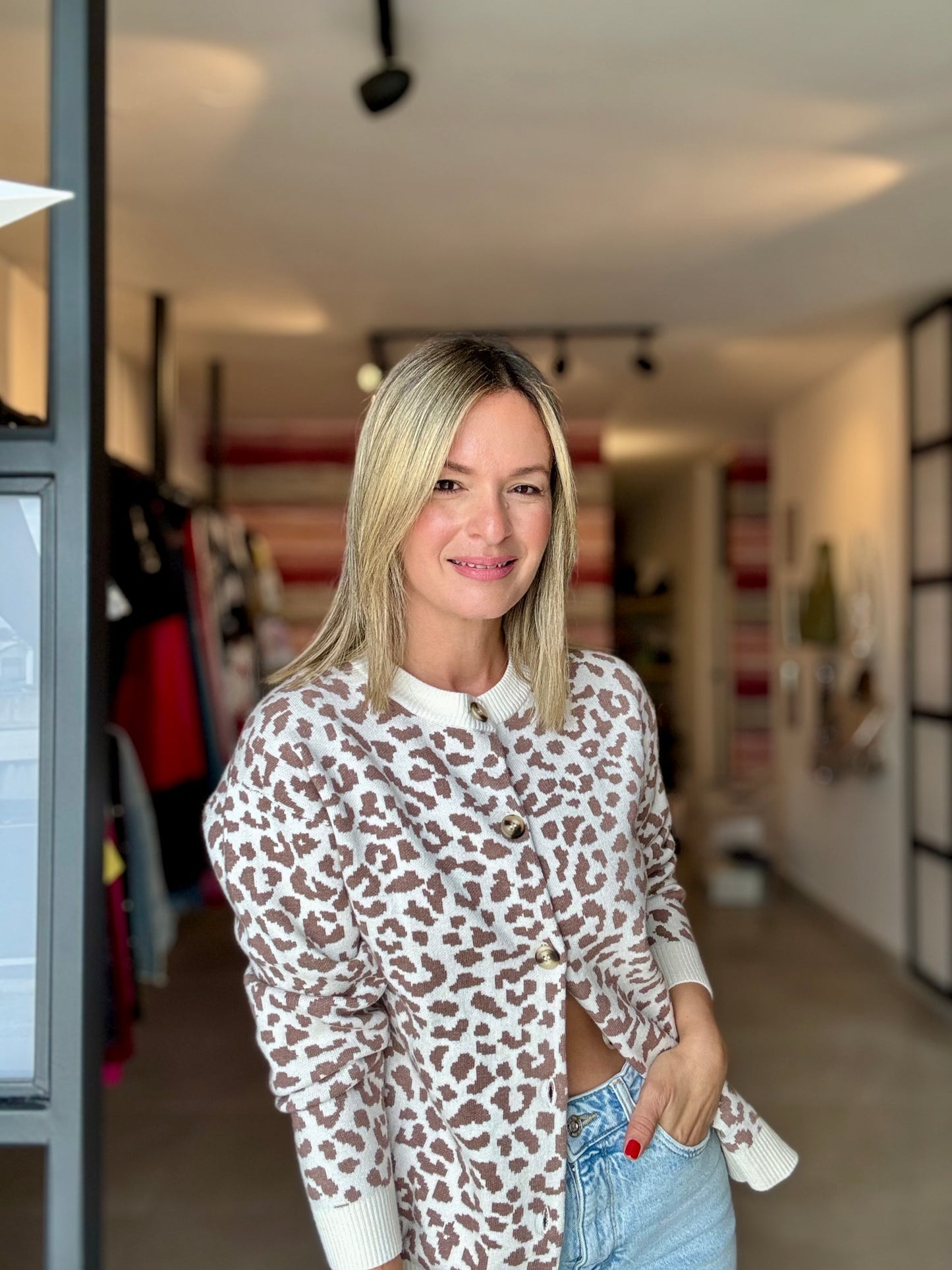 Animal Print Cardigan Sweater